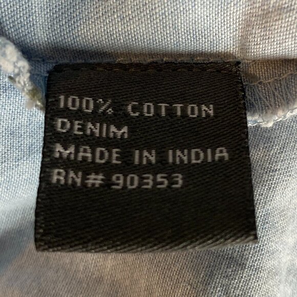 J. Gee Full Zip Denim Shirt Dress Sz PM Light Blue #350B - Picture 7 of 8